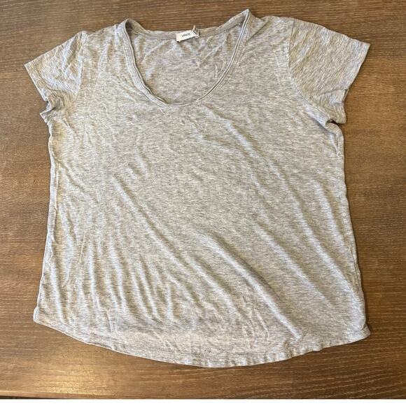 VINCE Heather Gray V Neck Tee T-Shirt Top Women size XS - Picture 4 of 8